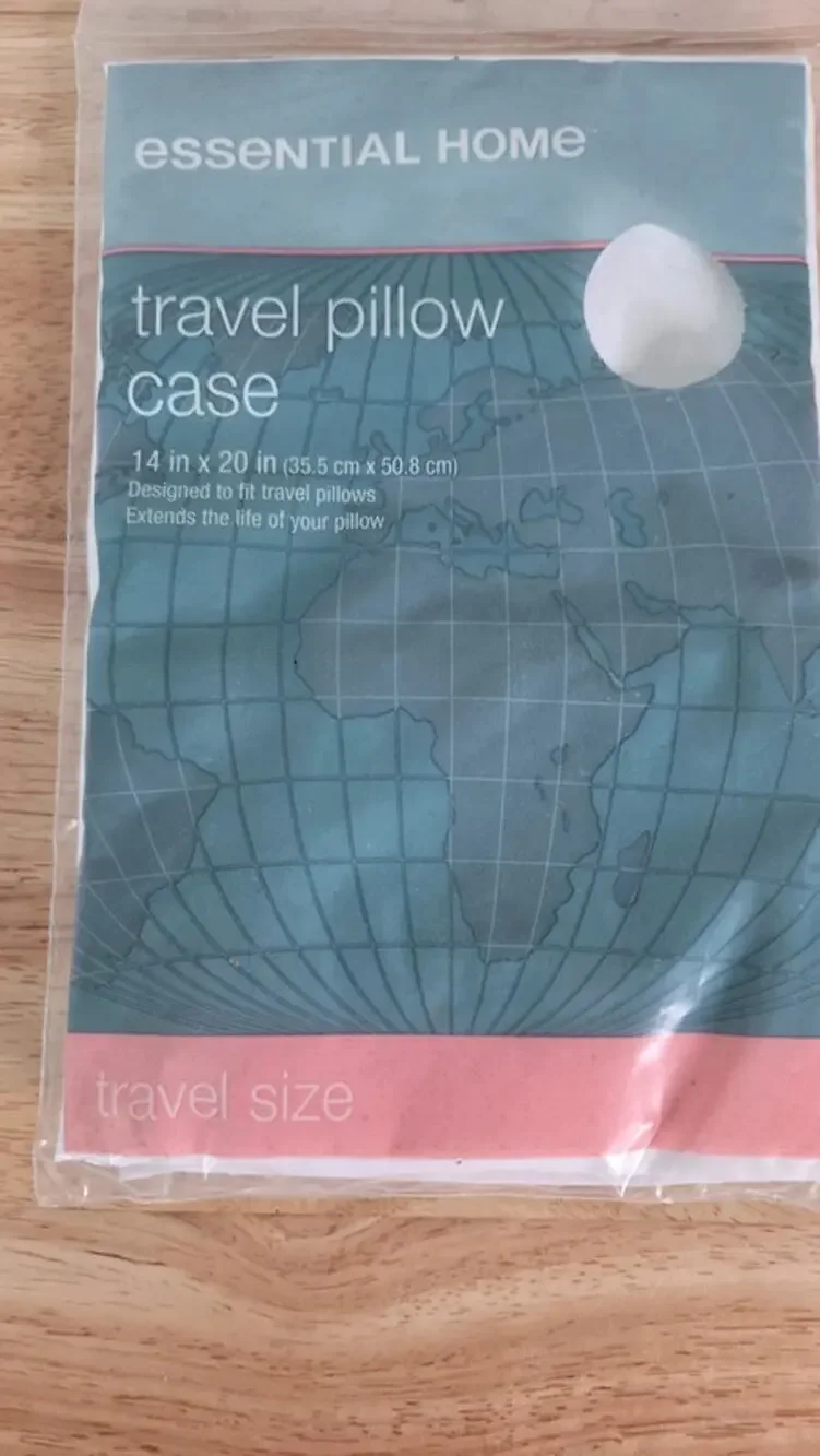 Essential Home Travel Pillow Case White 14x20 Standard Cover New Sealed Kmart
